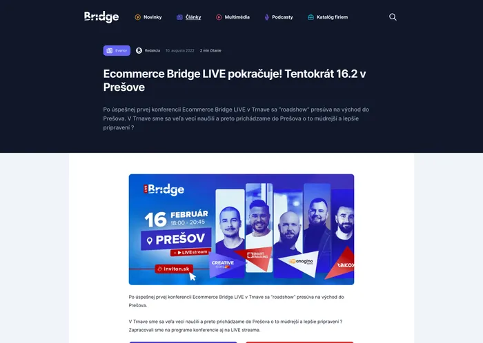 Ecommerce Bridge article with tickets