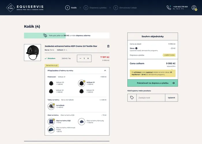 Equiservis checkout basket