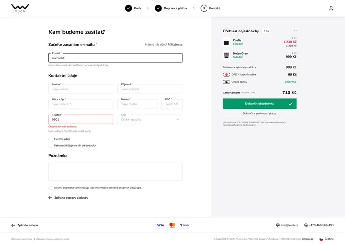 VUCH checkout contact