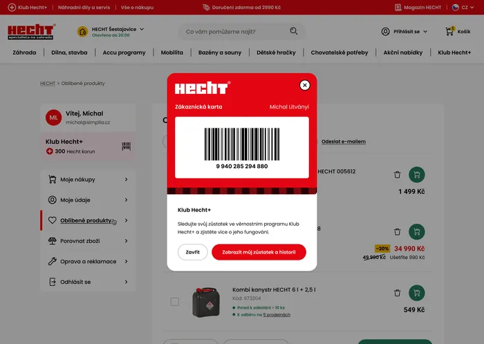 Hecht user account