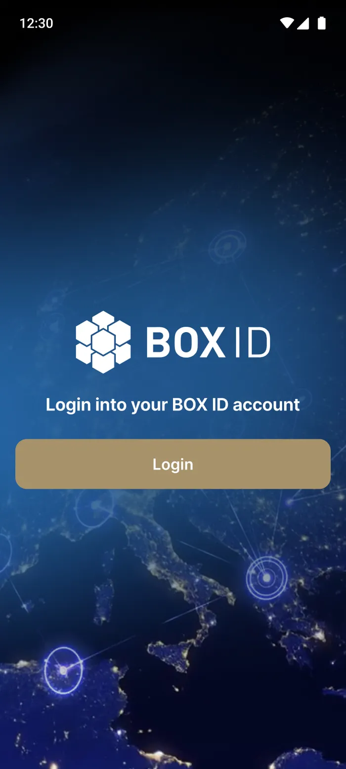 BOX ID login screen