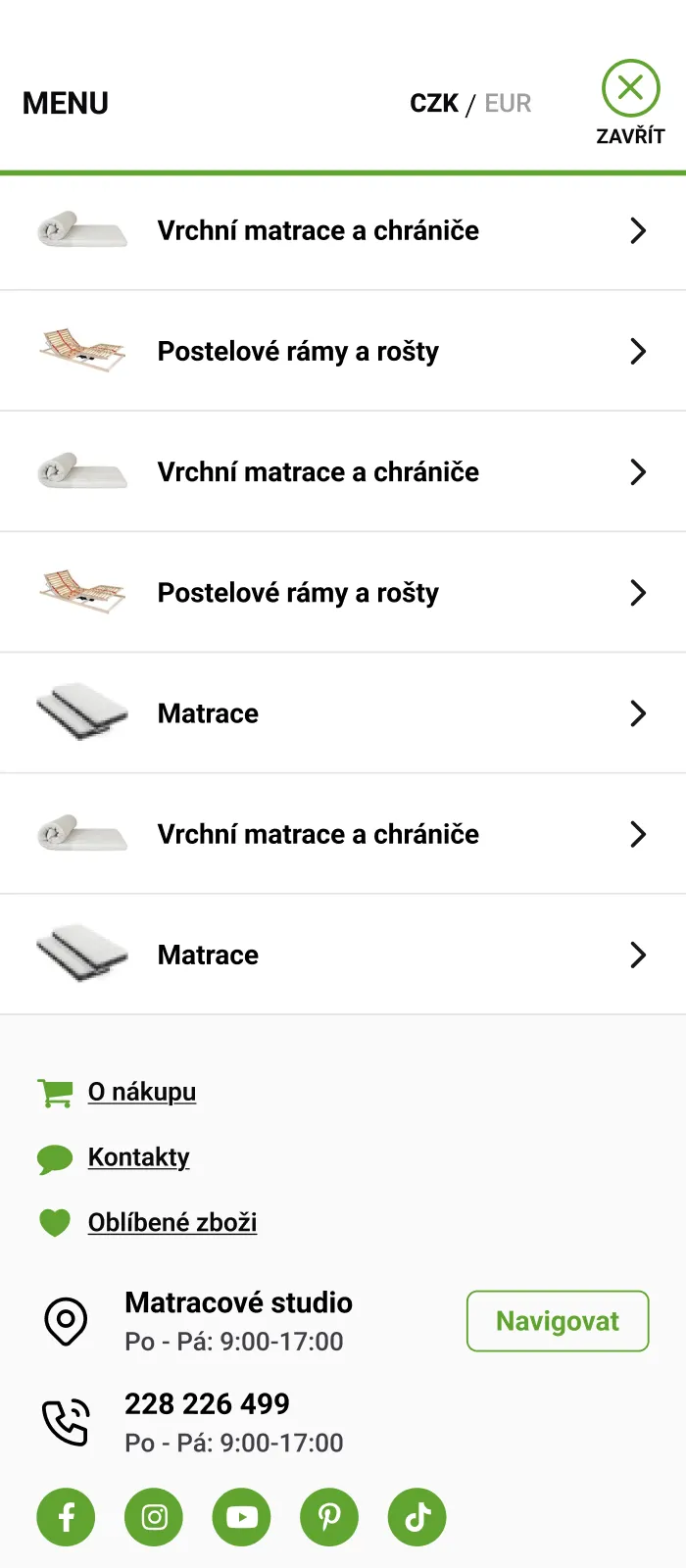 I-Living - Mobile menu open