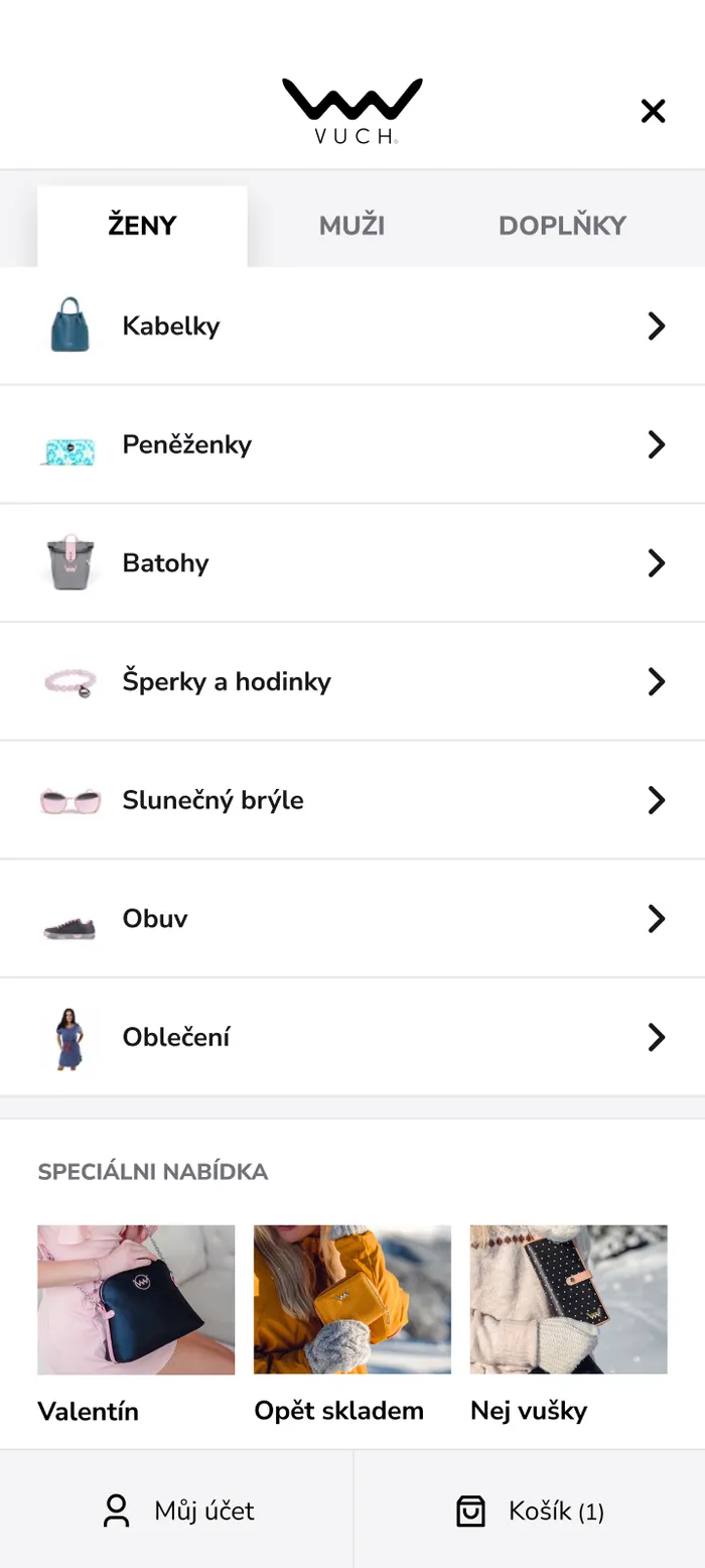 VUCH navigation open