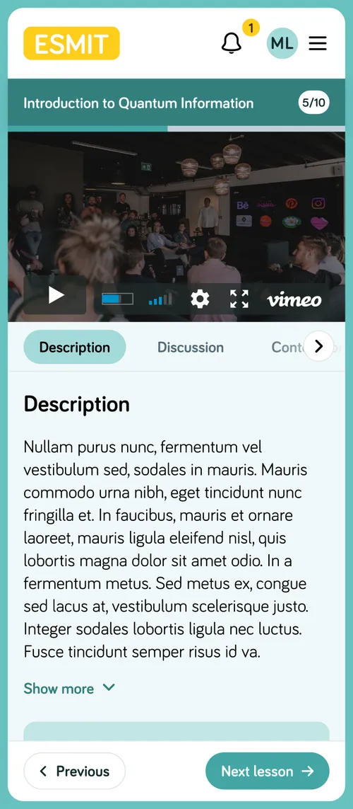 On-demand video course enrolled view