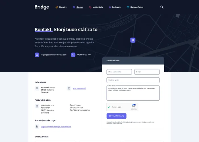Ecommerce Bridge contact us page