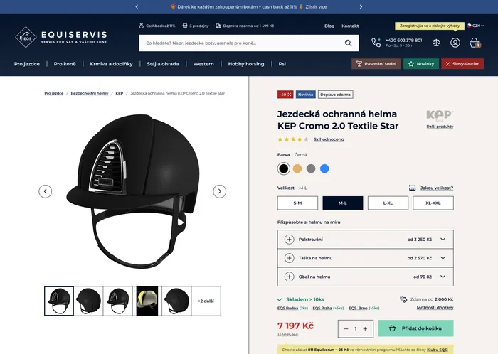 Equiservis product detail page