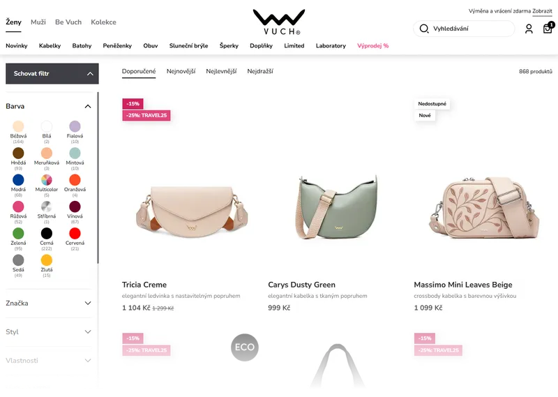 VUCH finálny stav e-shopu
