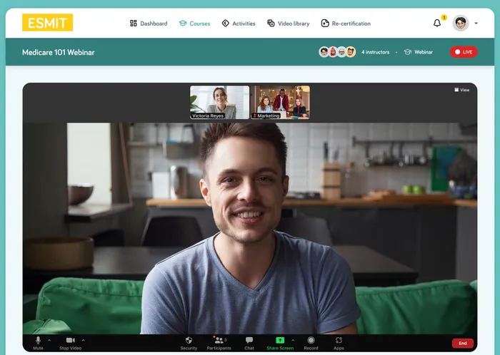 Webinar live stream view