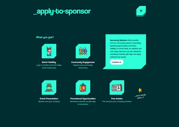 Webstack become a sponsor