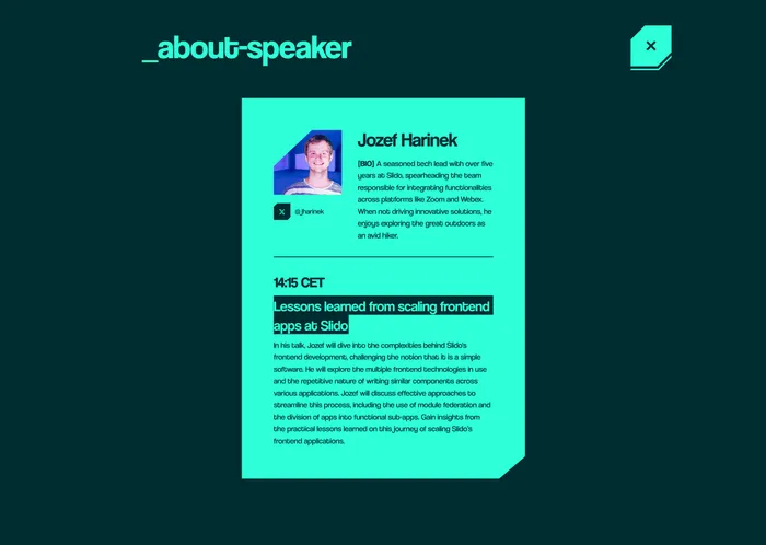 Webstack speaker detail